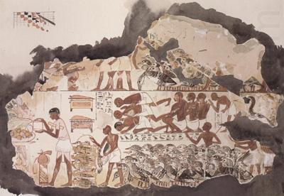 Copy of wall painting from the tomb of Nebamun in the British Museum,London (mk23), Alma-Tadema, Sir Lawrence